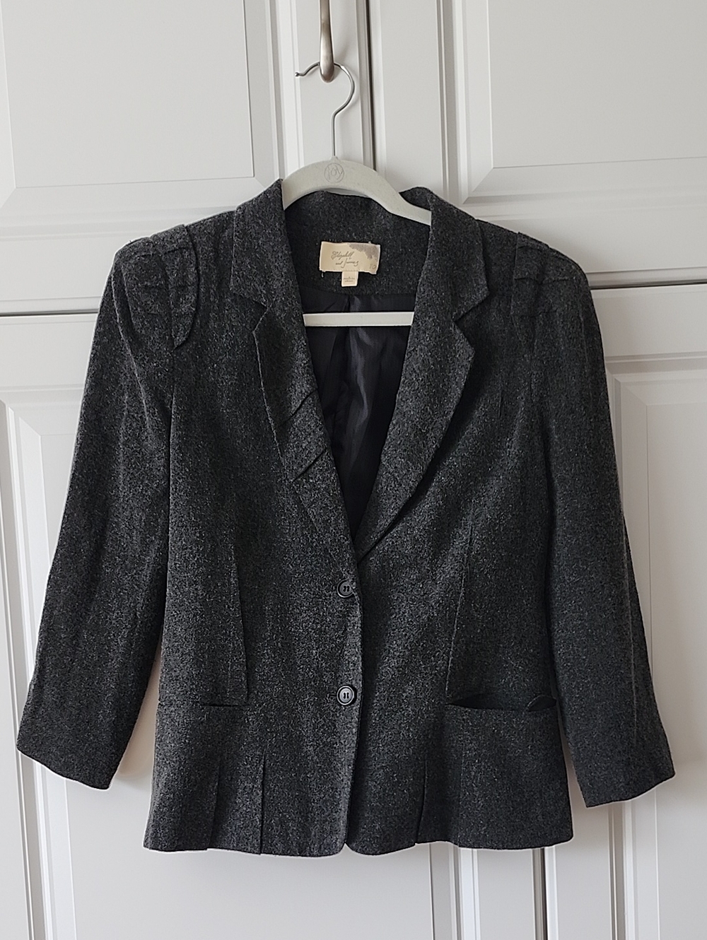 Elizabeth and James Heathered Charcoal Blazer Jacket